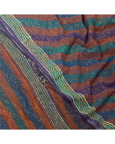 Sanskriti Vintage Purple Sarees Pure Georgette Silk Printed Fabric Craft Sari, PRG-7409-Purple-Printed Work-Pure Georgette Silk-1