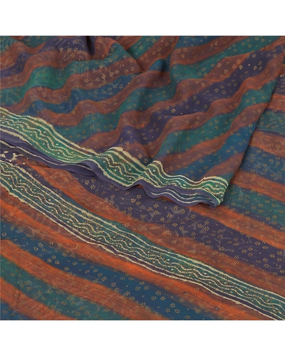 Sanskriti Vintage Purple Sarees Pure Georgette Silk Printed Fabric Craft Sari, PRG-7409-Purple-Printed Work-Pure Georgette Silk-9