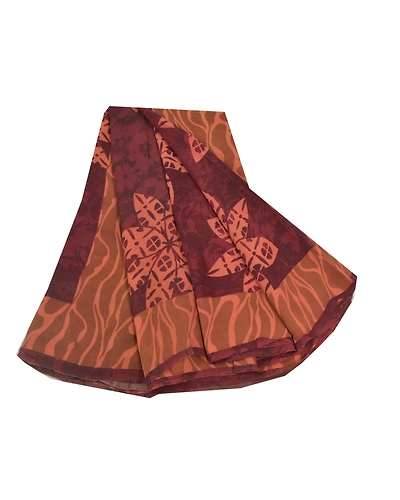 Sanskriti Vintage Purple Sari Pure Georgette Silk Fabric Craft Printed Sarees, PRG-7693-Shade Of Purple &amp; Brown-Printed Work-Blend Georgette-2