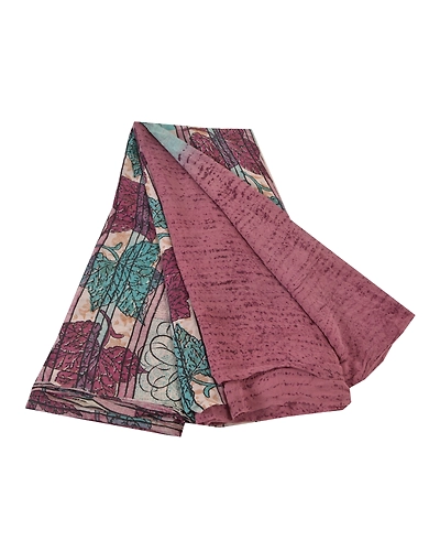 Sanskriti Vintage Purple Sarees Pure Georgette Silk Printed Sari Craft Fabric, PRG-7990-Purple-Printed Floral Design-Pure Georgette Silk-2