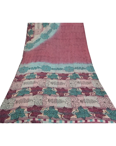 Sanskriti Vintage Purple Sarees Pure Georgette Silk Printed Sari Craft Fabric, PRG-7990-Purple-Printed Floral Design-Pure Georgette Silk-8