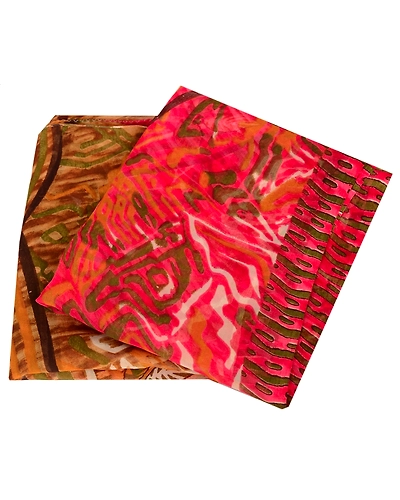 Sanskriti Vintage Indian Sari Pink Blend Georgette Printed Sarees Craft Fabric, PRG-82-Pink-Printed Work-Blend Georgette-10
