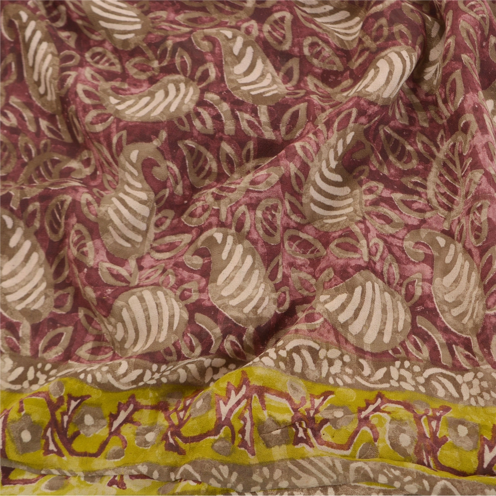 Sanskriti Vintage Purple Sarees Pure Georgette Silk Printed Sari Craft Fabric, PRG-8628-Purple-Printed Floral Design-Pure Georgette Silk-6