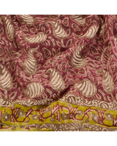 Sanskriti Vintage Purple Sarees Pure Georgette Silk Printed Sari Craft Fabric, PRG-8628-Purple-Printed Floral Design-Pure Georgette Silk-6