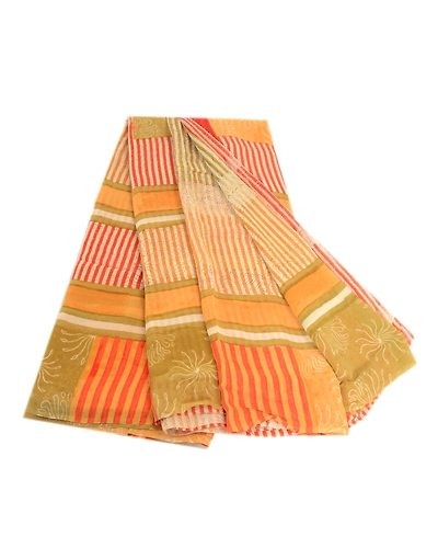 Sanskriti Vintage Indian Pure Georgette Silk Sarees Printed Sari 5Ydcraft Fabric, PRG-1188-Multi Color-Printed Floral &amp; Abstract Design-Pure Georgette Silk-11