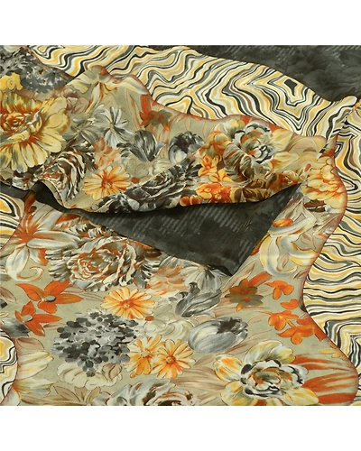 Sanskriti Vintage Multi Sarees Indian Georgette Printed Sari Floral Craft Fabric, PRG-1537-Multi-Printed Floral &amp; Paisley Design-Poly Georgette-18