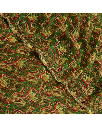 Sanskriti Vintage Green Kalamkari Printed Sarees Pure Georgette Silk Sari Fabric, PRG-1954-Green-Printed Floral &amp; Paisley Design-Pure Georgette Silk-10
