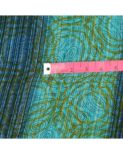 Sanskriti Vintage Blue From India Sarees Printed Georgette Sari 5Yd Craft Fabric, PRG-2405-Blue-Printed Floral Design-Poly Georgette-13