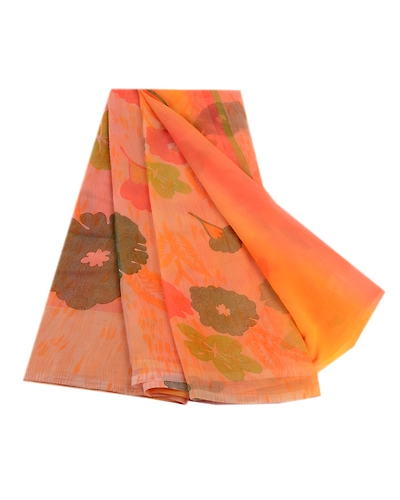 Sanskriti Vintage Multi Sarees Printed Indian Georgette Sari Floral Craft Fabric, PRG-2513-Multi-Printed Floral Design-Poly Georgette-12