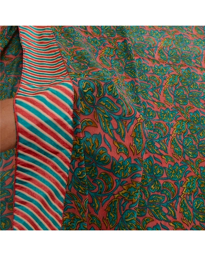Sanskriti Vintage Green Indian Sarees Printed Georgette Sari 5Yd Craft Fabric, PRG-3010-Pink-Printed Floral Design-Poly Georgette-13