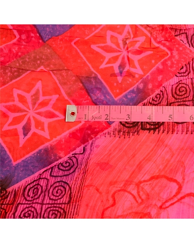 Sanskriti Vintage Pink Sarees Blend Georgette Printed 5 Yard Sari Craft Fabric, PRG-3401-Pink-Printed Floral Design-Blend Georgette-13