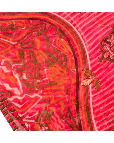 Sanskriti Vintage Indian Sari Pink Blend Georgette Printed Sarees Craft Fabric, PRG-82-Pink-Printed Work-Blend Georgette-14
