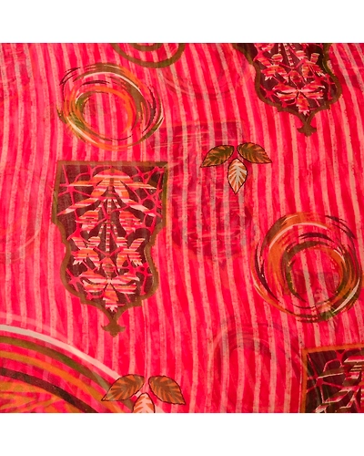 Sanskriti Vintage Indian Sari Pink Blend Georgette Printed Sarees Craft Fabric, PRG-82-Pink-Printed Work-Blend Georgette-15
