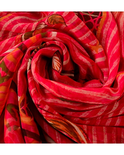 Sanskriti Vintage Indian Sari Pink Blend Georgette Printed Sarees Craft Fabric, PRG-82-Pink-Printed Work-Blend Georgette-16