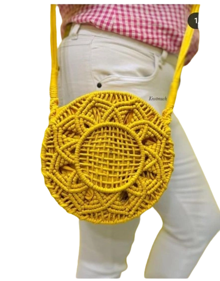 Macrame Cotton Round Bag-MRP01-MRP01