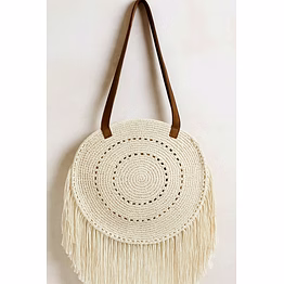 white round macramé crochet crossbody bag handmade cotton purse with zipper for wholesale export supply