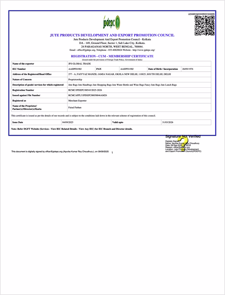 JPDEPC Membership Certificate