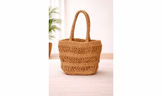 Handwoven Natural Jute Women Handbag with Braided Handle – Eco-Friendly Artisan Woven Tote Bag for Wholesale Export Supply