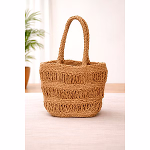Handwoven Natural Jute Women Handbag with Braided Handle – Eco-Friendly Artisan Woven Tote Bag for Wholesale Export Supply
