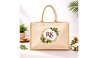 Customized Wedding Jute Gift Bag with Printed Logo & Padded Handles – Eco-Friendly Reusable Natural Jute Tote for Wholesale Export Supply