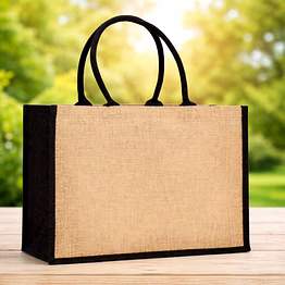 laminated dyed jute shopping bags with cotton padding reusable promotional packaging for wholesale export
