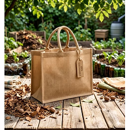 natural jute shopping bag 14x12x4 inch – eco-friendly reusable grocery tote with durable handles for wholesale bulk export supply