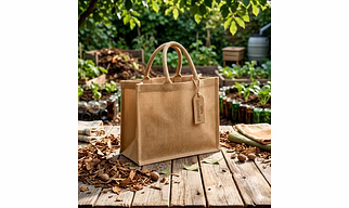 Natural Jute Shopping Bag 14x12x4 Inch – Eco-Friendly Reusable Grocery Tote with Durable Handles for Wholesale Bulk Export Supply