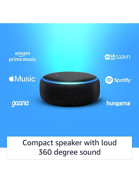 AMAZON ECHO DOT 3RD GENERATION SMART SPEAKER+ALEXA-Black