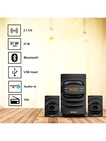 PHILIPS MMS2625B/94 3000W MULTIMEDIA SPEAKER-Black
