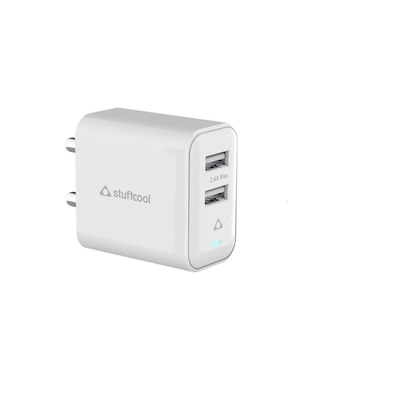 STUFFCOOL HKFLOW12C-WHT FLOW 12 CHARGE IT 2.4 AMP USB WALL CHARGER