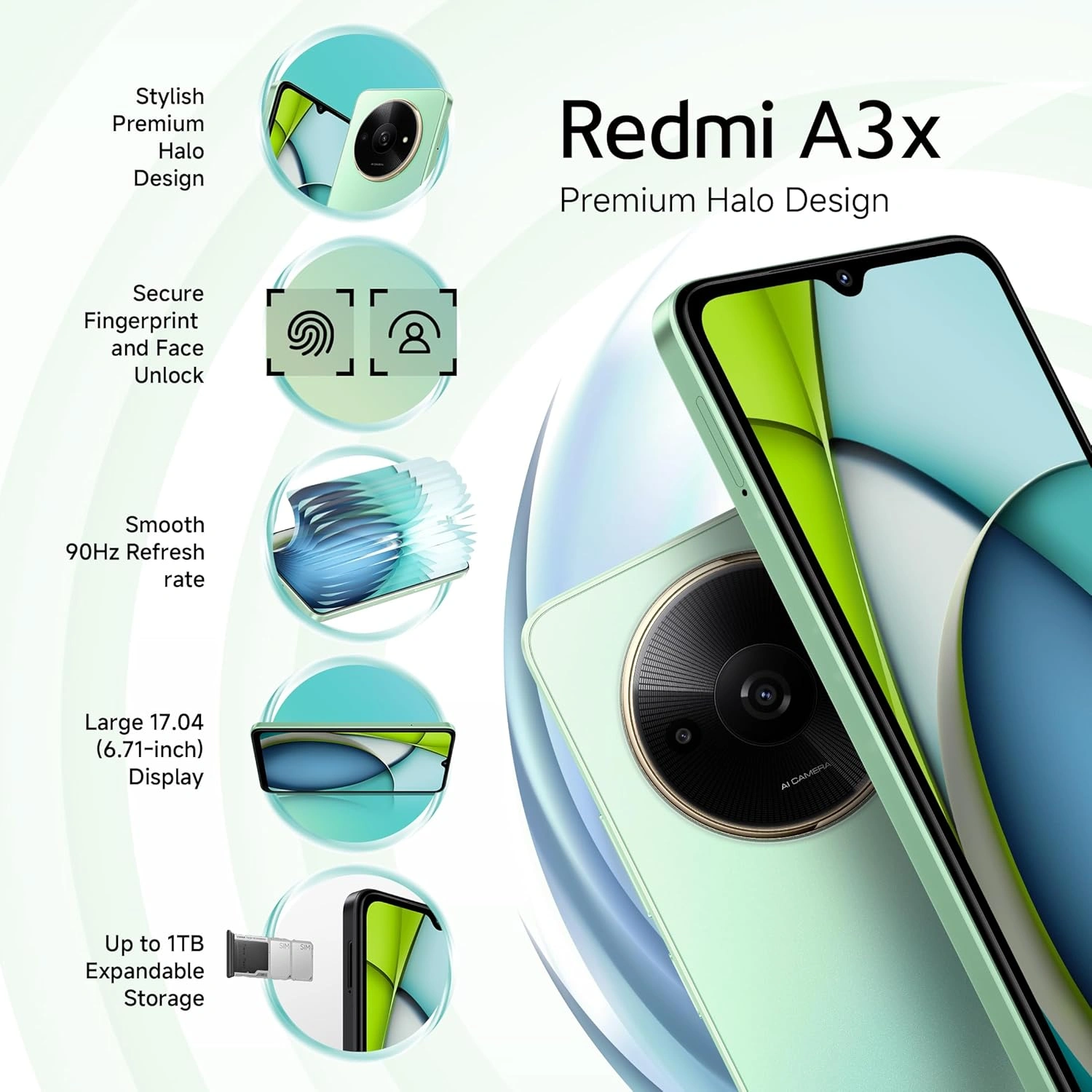 REDMI A3X-Ocean Green-64 GB-3 GB-2