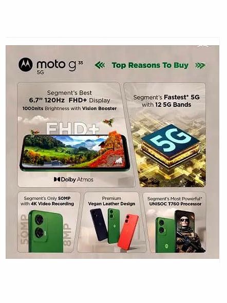 MOTOROLA G35 5G-GUAVA RED-128 GB-8 GB-1