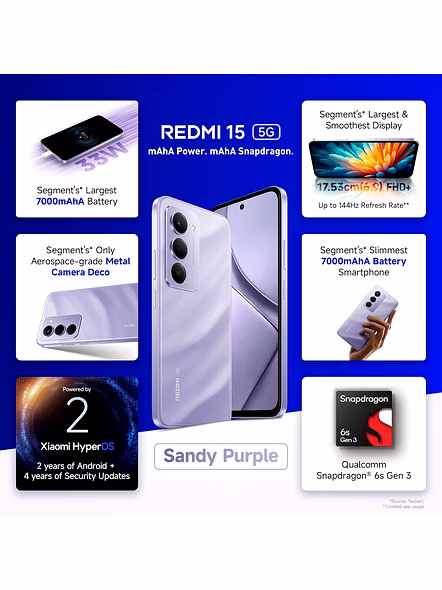 REDMI 15 5G-SANDY PURPLE-128GB-8GB-2