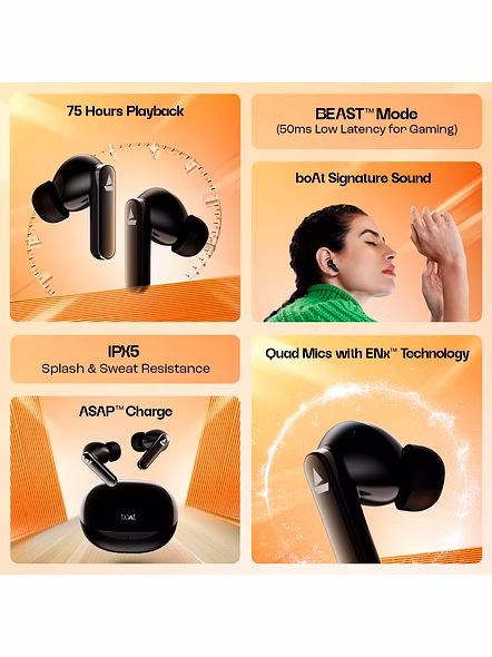 BOAT AIRDOPES 301 WIRELESS HEADSET-MIDNIGHT SHADOW-2