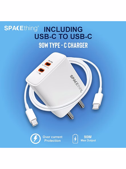 SPACETHING 92798 ST-CUBE PLUS 90W CHARGER WITH C TO C CABLE-WHITE-1