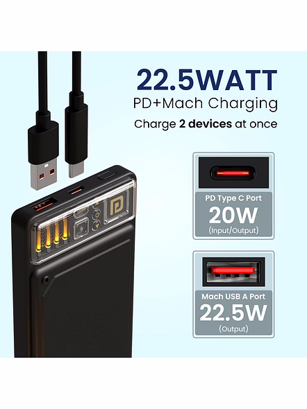 PORTRONICS POR-2263 LUXCELL C 10K POWER BANK-BLACK-2