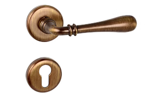 Brass Lever Handle- Angel on Rose