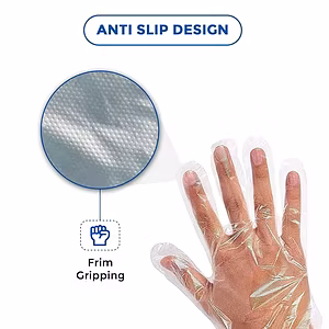 C-Cure® Disposable Plastic Hand Gloves | Handgloves for Cooking, Dishwashing, Hair Coloring, Cleaning | Latex-Free, Food Safe, Kitchen Gloves For Cutting Vegetables