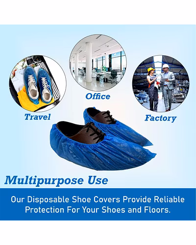 C-Cure Disposable Shoe Cover, Waterproof Shoes Cover, Shoe Rain Cover, Pack of 200, Blue-White-5
