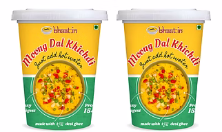 Bhaat.in Instant Moong Dal Khichdi | Pack of 2 | Ready-to-Eat |PROTEIN 15GMS| NO PALM OIL |Dehydrated Meal |Just Add Hot Water | Light on Stomach | Non-Spicy & Gluten-Free | No Preservatives | Travel & Office-Friendly Indian Meal