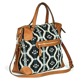 Black Leather Cut Bag