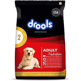 drools chicken and egg adult dry dog food, 10kg