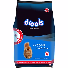 drools adult(+1 year) dry cat food, tuna and salmon, 400g