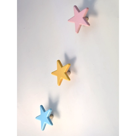Shilpware Ceramic Star Hooks, Wall Cabinet Door Towel Robe Clothes Hooks for Hanging Kitchen Bathroom Home Hooks, Unique Design Hooks, Decorative Wall Hook-White-Small-1