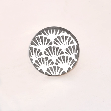 SHILPWARE Full Moon Shape Matte Terracotta Cabinet Knobs Cupboard Pull Drawer Handmade/Designer and Traditional Drawer Knobs-130026-DGY