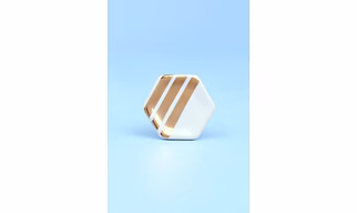 Shilpware Alma Hive Metallic Stripe Triangle Ceramic Door knob
