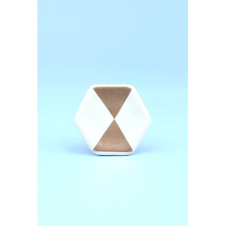 Shilpware Alma Hive Metallic Stripe Triangle Ceramic Door knob-DN1-3