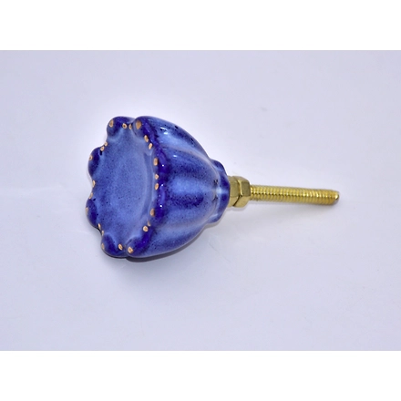 SHILPWARE Multi Color Dome Ceramic Cabinet Handmade/Designer and Traditional Drawer Knob-Blue-3