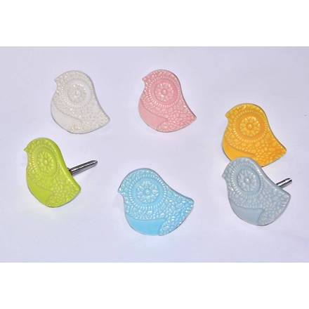 SHILPWARE Sparrow door Cupboard Drawer Doorknobs Pull Handles-Green-1
