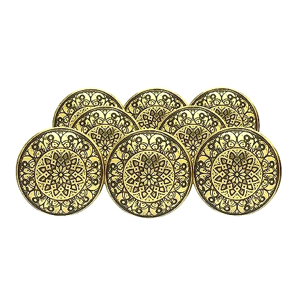 SHILPWARE Mughal Brass 42mm Knobs for Cabinets and Cupboards (Mughal Brass Black)-DN1-3
